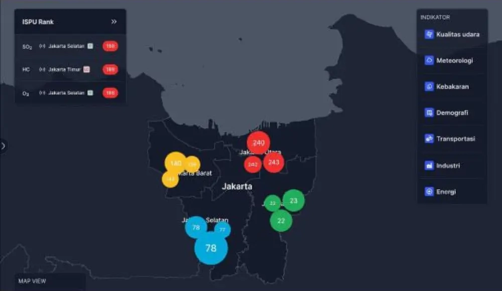 AQMS dashboard for national air quality and emissions monitoring